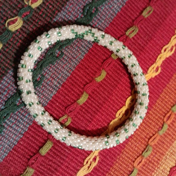 Handmade Glass Beaded Bracelet Artisan Kathmandu Valley Nepal - Picture 1 of 4